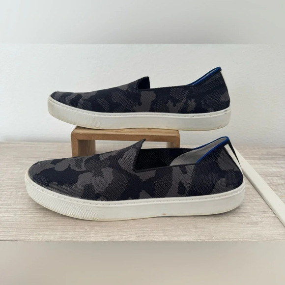 Rothy's Shoes - Rothy's The Original Slip On Knit Sneaker Washable Grey Black Camo Size 10